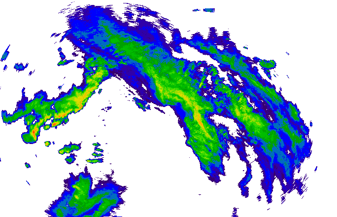 Meteoradar - aktuální srážky 2023-03-31 14:30:00