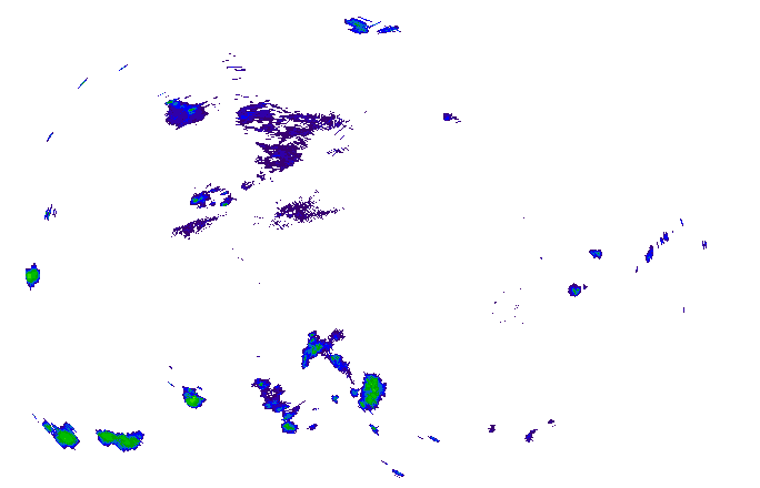 Meteoradar - aktuální srážky 2025-03-25 01:30:00