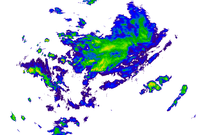 Meteoradar - aktuální srážky 2025-07-11 21:45:00