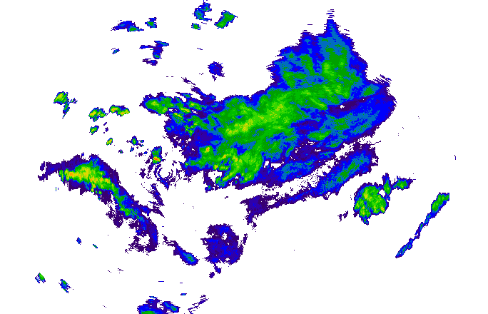 Meteoradar - aktuální srážky 2025-07-11 22:30:00
