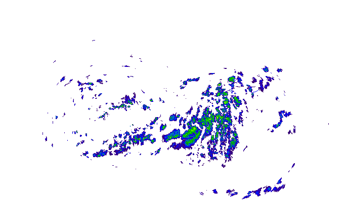 Meteoradar - aktuální srážky 2025-10-17 12:45:00
