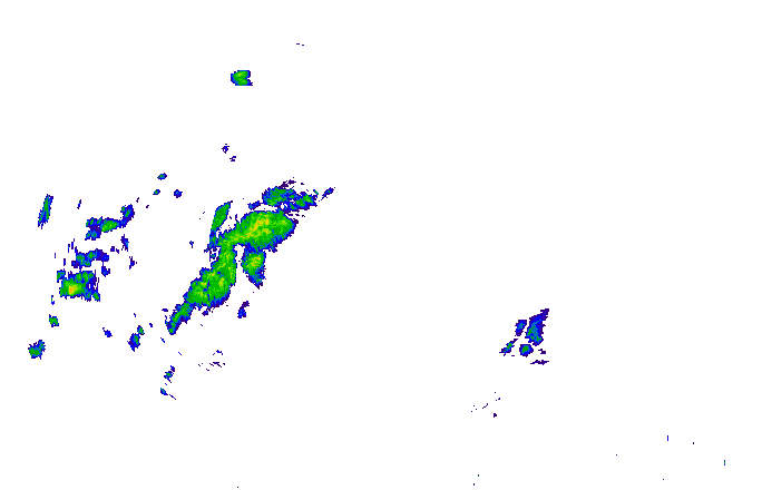 Meteoradar - aktuální srážky 2025-10-21 16:45:00